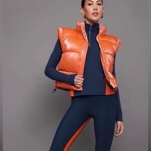 Orange crop Puffer Vest for Women Carbon38 NWT medium
